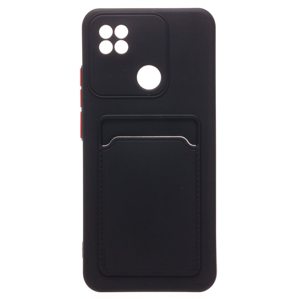 Накладка BUTTON Xiaomi Redmi 14C/Poco C75, с визитницей, черная