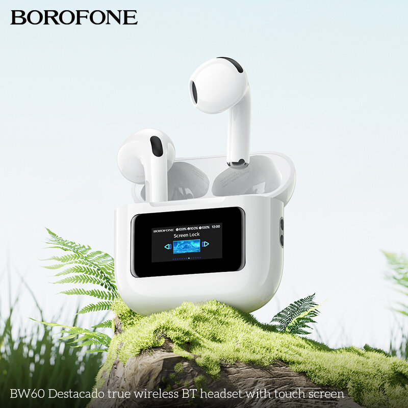 Наушники Bluetooth BOROFONE BW60 TWS, с сенсорным экраном, белые