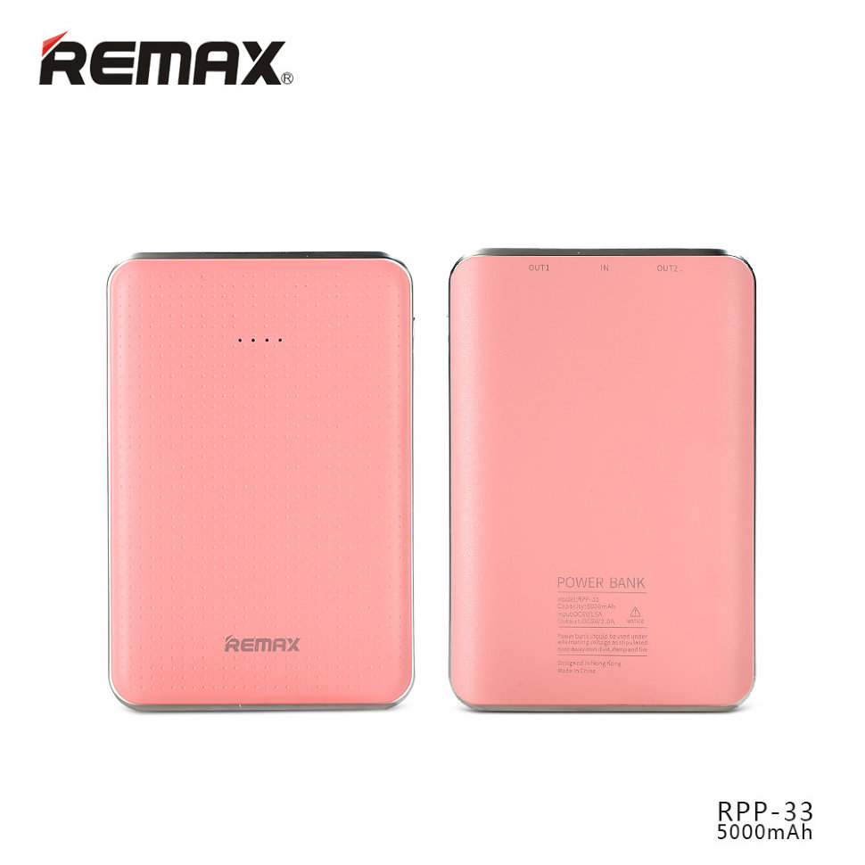 Внешнее ЗУ Power Bank REMAX Tiger 5000mAh RPP-33 розовое
