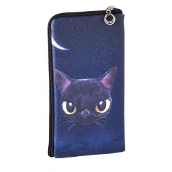 Сумочка-кошелек IRON Selection с рисунком L-17*8.5 см Черный кот