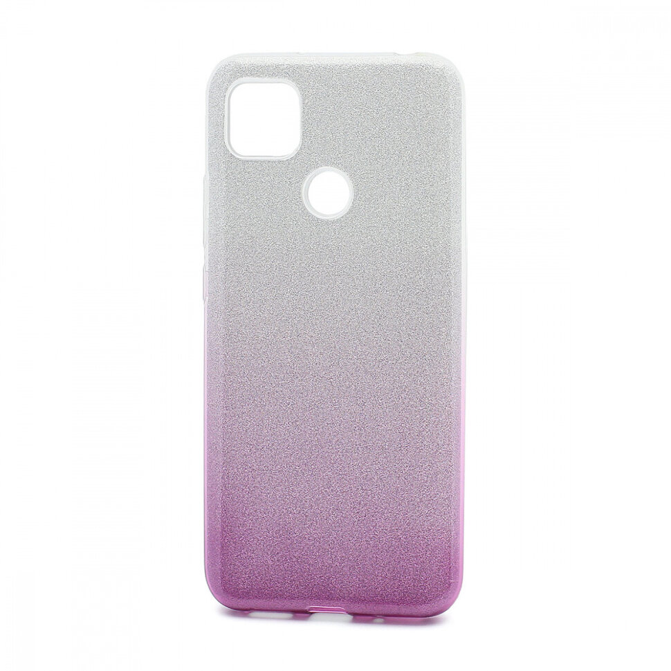 Накладка SC097 БЛЕСТКИ градиент 3в1 Xiaomi Redmi 9C (purple/silver)