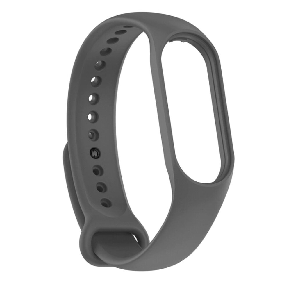 Ремешок силиконовый для Xiaomi Mi Band 5/6 темно-серый