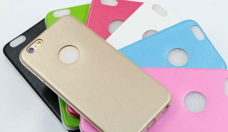 Накладка силиконовая Под кожу IPhone 4 красная