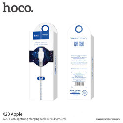 USB кабель на iPhone 5 HOCO X20 Flash 2.4A, быстрый заряд, 1 метр, белый