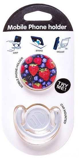 Держатель для телефона POPSOCKETS+Popclip с доп.держателем Черника и клубника