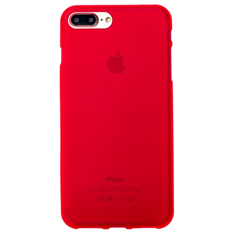 Накладка с глянцевым ободком МАТОВАЯ IPhone 7 Plus красная