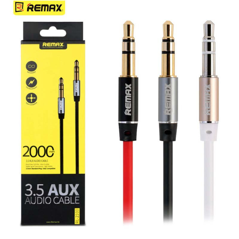 AUX кабель 3,5 * 3.5 REMAX L200 белый 2,0 метра