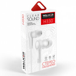 Гарнитура MP3 WALKER H330 Soft Touch провод плоский белый