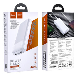 Внешнее ЗУ Power Bank HOCO J72A Easy вход MicroUSB и Type-C, 2 выхода USB 2A,  20000mAh, белое
