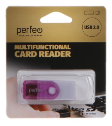 Card reader Perfeo SD/MMC+MicroSD+MS+M2 (PF-VI-R020) фиолетовый