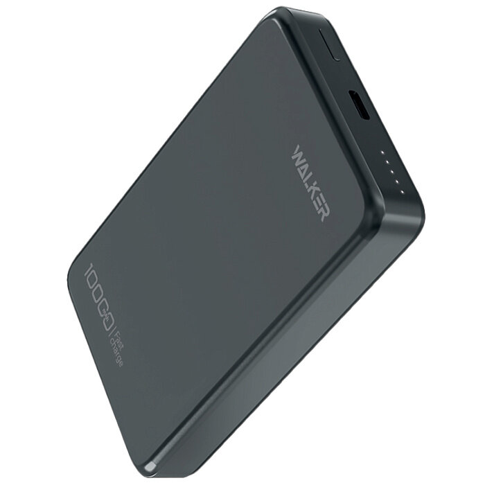 ЗУ Power Bank WALKER WB-715 PREMIUM Magsafe 10000mAh, Qi + PD20W, металл, серый