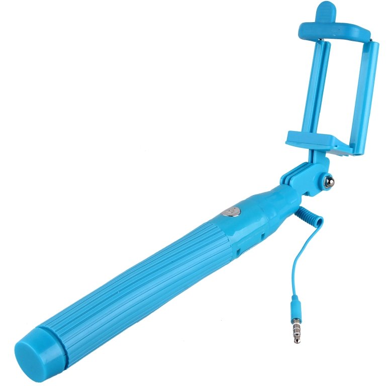 Селфи штатив Monopod ZPQ-1 21-85 см с проводом голубой