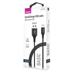 USB кабель на iPhone 5 Olmio BASIC 2,1A черный 1.2 метра*