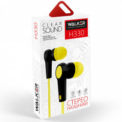 Гарнитура MP3 WALKER H330 Soft Touch провод плоский желтый
