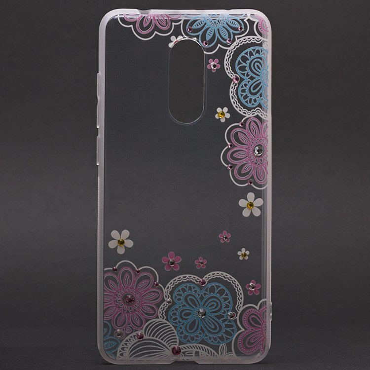 Накладка SC118 Прозрачная с рисунком и стразами Xiaomi Redmi 5 (001)