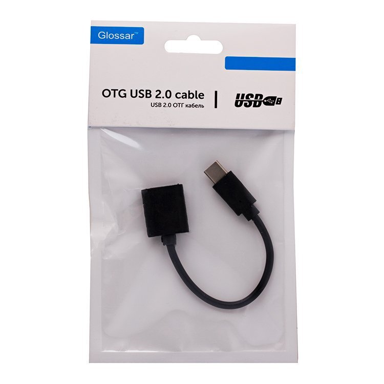 Кабель USB-мама - Type-C (OTG) 10 см черный