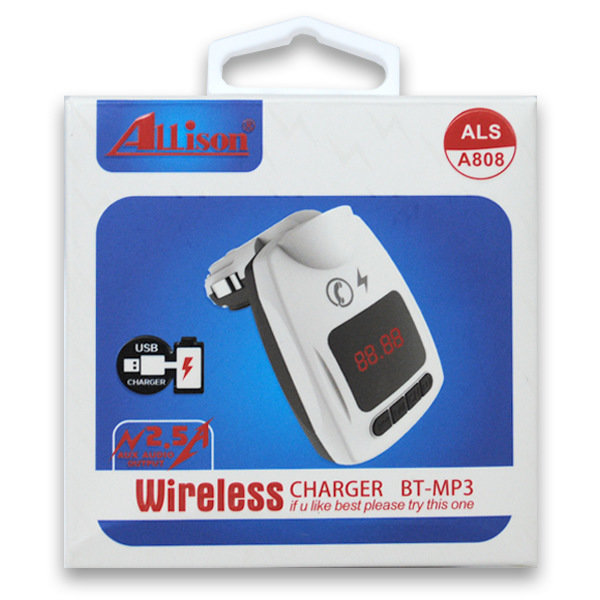 FM-модулятор Bluetooth MicroSD/1 USB/AUX/пульт ALS-A808