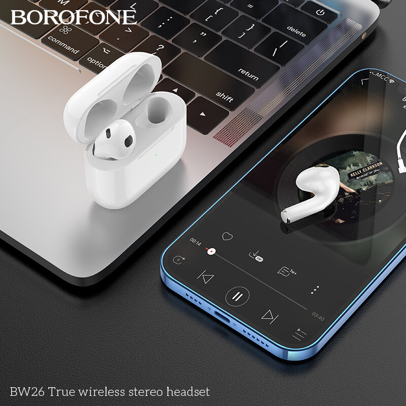 Наушники Bluetooth BOROFONE BW26 TWS, белые
