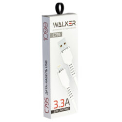 USB кабель на iPhone 5 WALKER C795, мягкий силикон, белый 3.3A