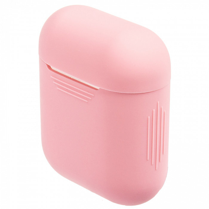 Чехол силиконовый для кейса AirPods, светло-розовый