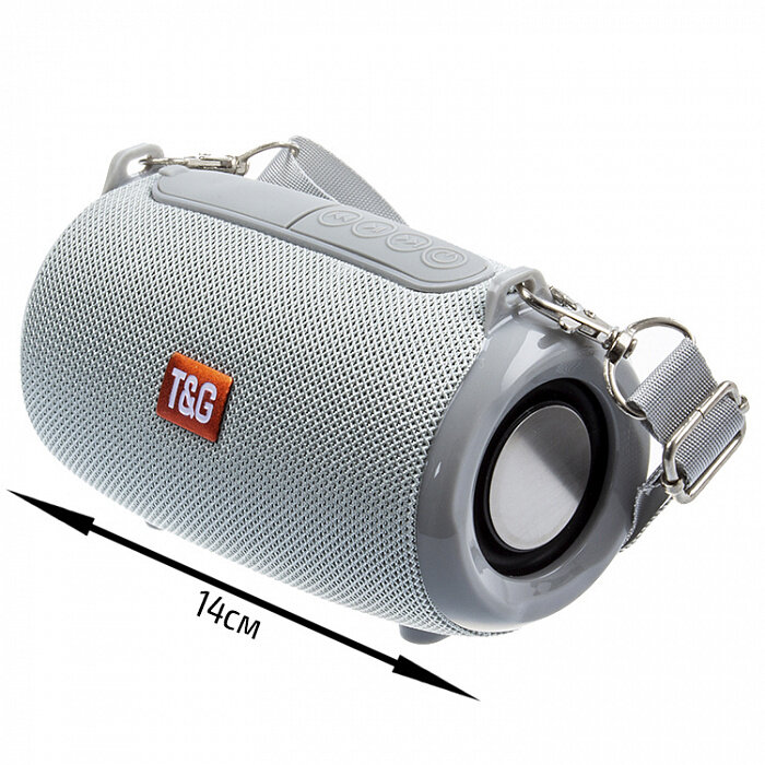Колонка Bluetooth TG-533, 5Вт*1, 500mAh, TWS, серая (повреждена упаковка)