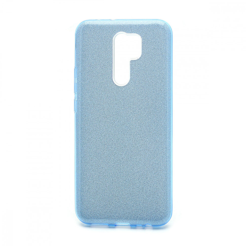 Накладка SC097 БЛЕСТКИ 3в1 Xiaomi Redmi 9 (blue)