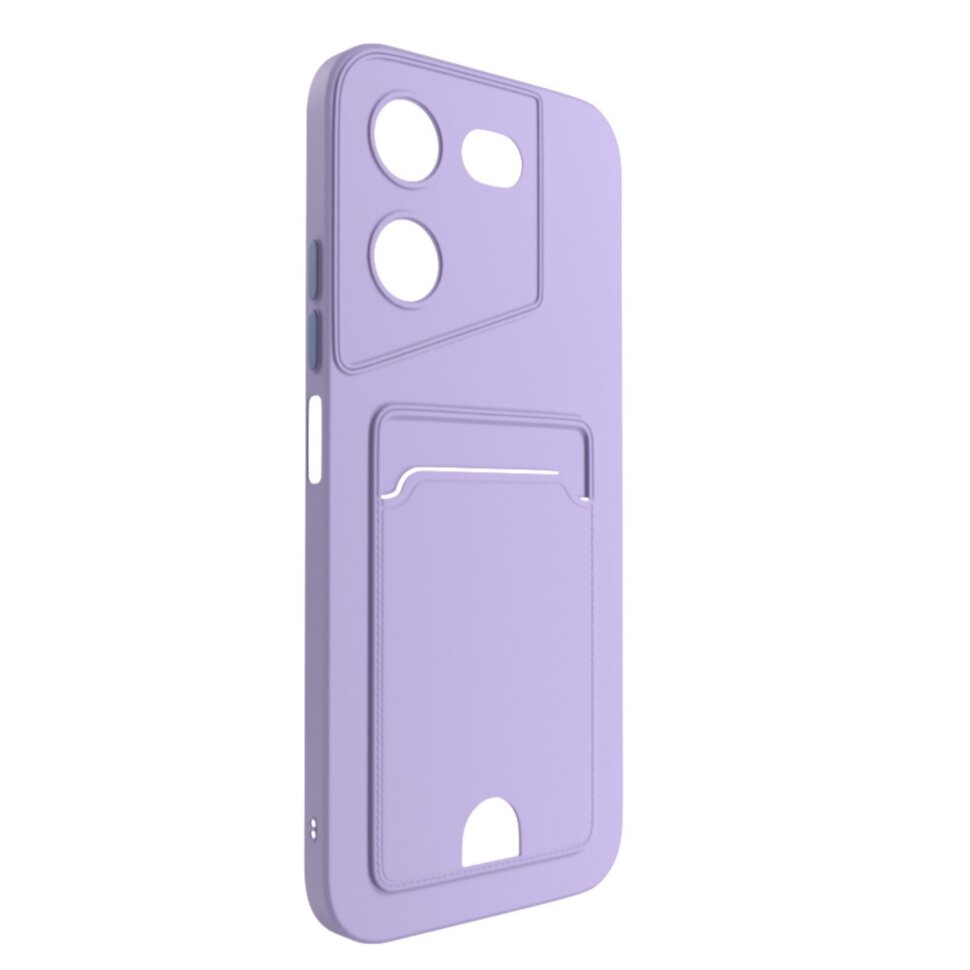 Накладка BUTTON Xiaomi Redmi Note 13 4G, с визитницей, лиловая