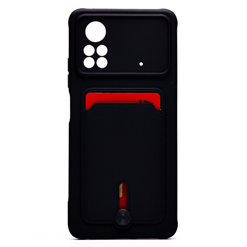Накладка SC304 Xiaomi Redmi Note 11 Pro 4G/Note 11 Pro 5G с визитницей (black)