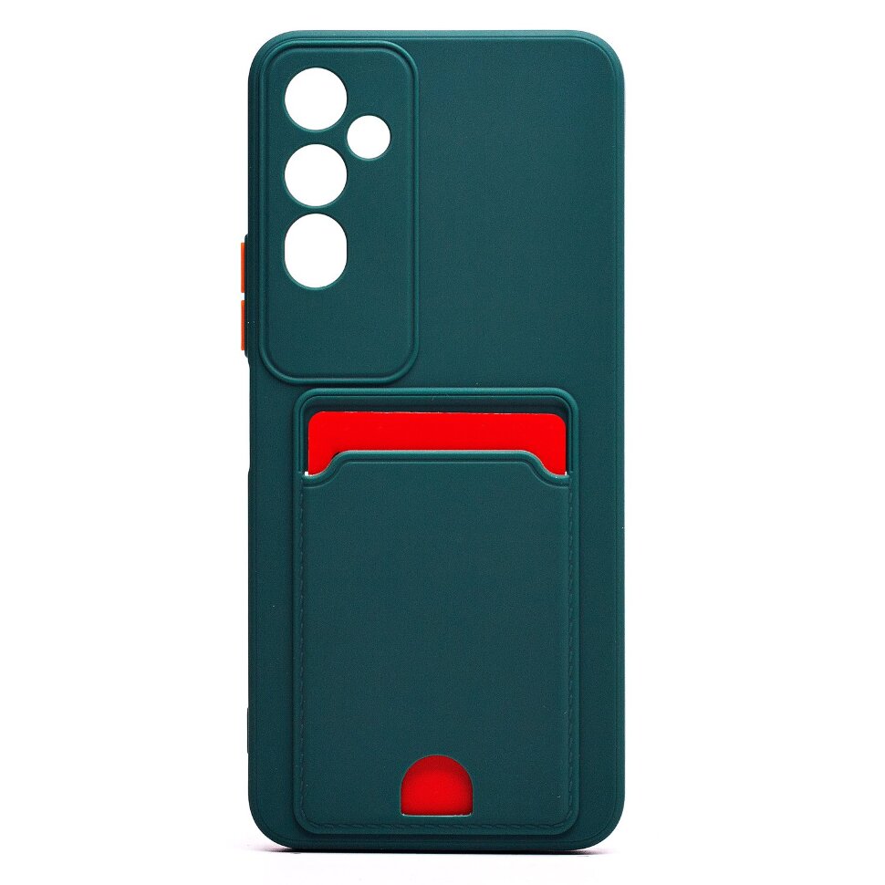 Накладка SC315 Tecno Pova 4 с визитницей (dark green)