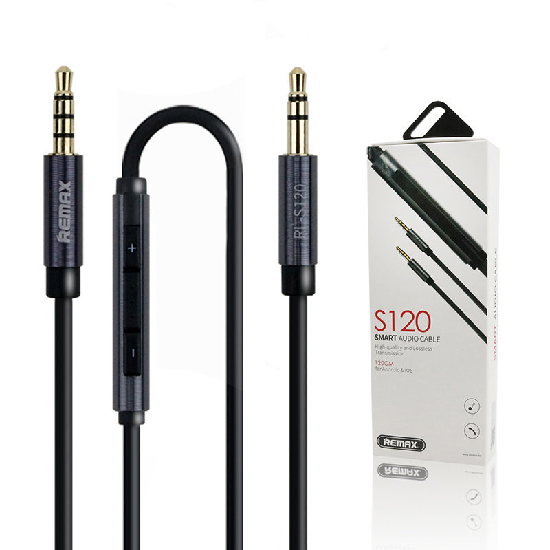 AUX кабель 3,5 * 3.5 REMAX RL-S120 черный 1,2 метра