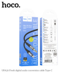 Адаптер Hoco UPA26 Type-C (папа) - AUX (папа), кабель 1 метр, черный
