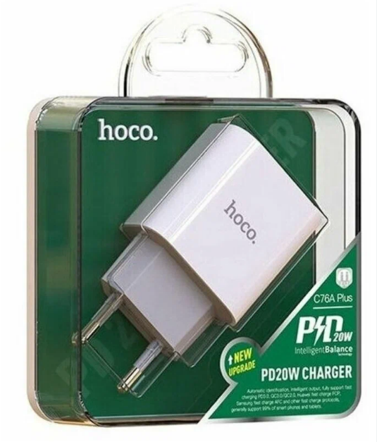 СЗУ HOCO C76A Plus 1 разъем Type-C PD20W, белое*