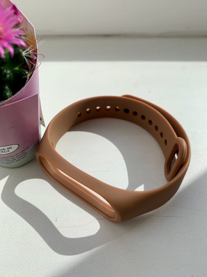 Ремешок силиконовый для Xiaomi Mi Band 3/4, коричневый