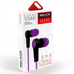 Гарнитура MP3 WALKER H330 Soft Touch провод плоский фиолетовый