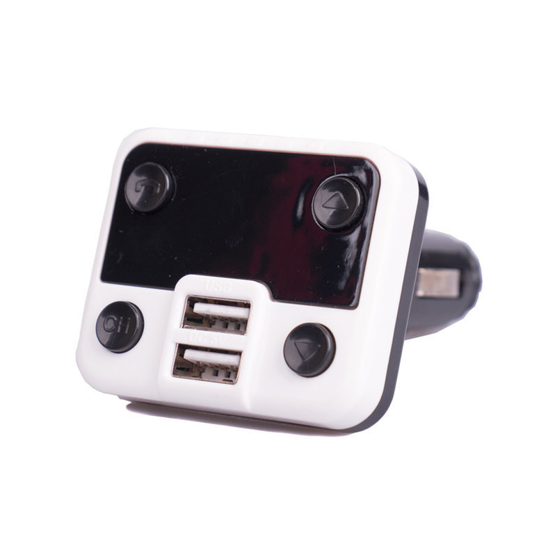 FM-модулятор Bluetooth MicroSD/2 USB/AUX/пульт ALS-A662 черно-белый