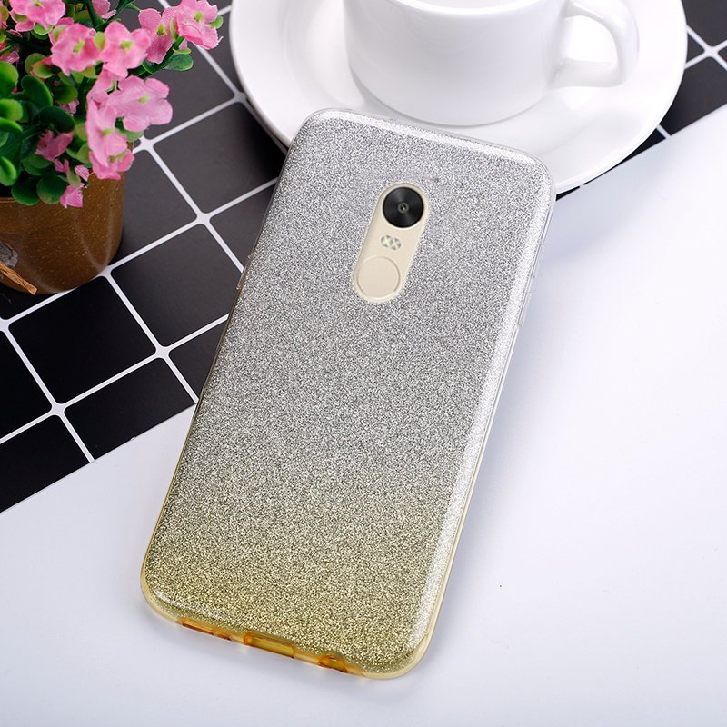 Накладка SC097 Градиент БЛЕСТКИ 3в1 Xiaomi Redmi Note 4X (gold/silver)