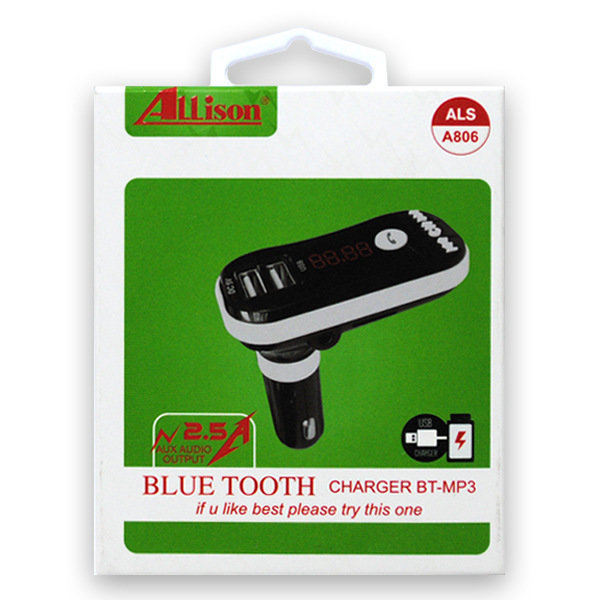 FM-модулятор Bluetooth MicroSD/2 USB/AUX/пульт ALS-A806