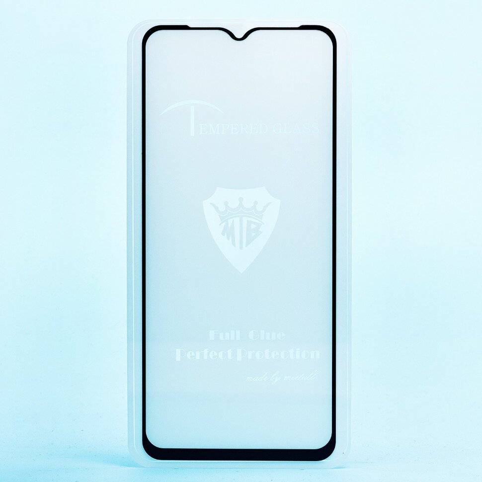Стекло 2,5D "Full glue" с рамкой для Realme C30/C31/C33/C35 черное, Brera