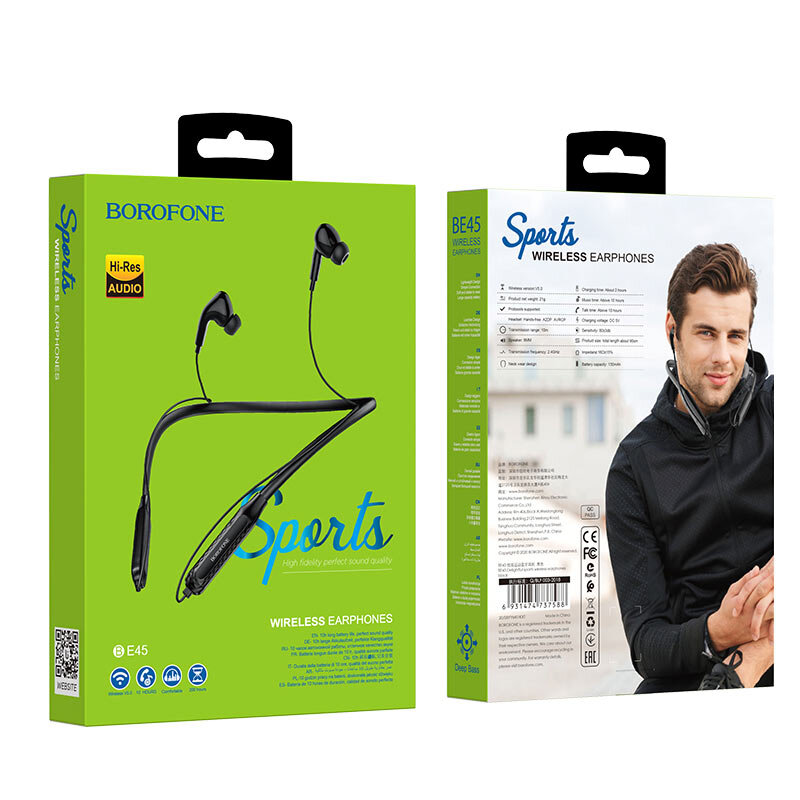 Гарнитура BOROFONE BE45 Delightful Bluetooth, вакуумная, черная