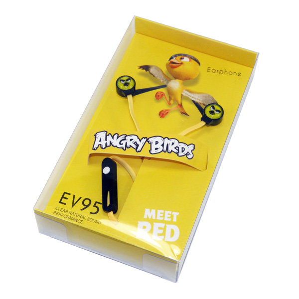 Гарнитура MP3 Elmcoei EV95 Angry Birds с кнопкой ответа желтая