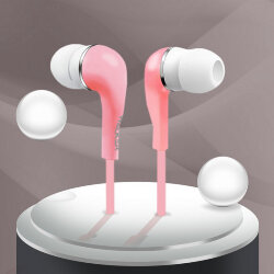 Наушники MP3 WALKER H110 плоский провод розовый (пакет)