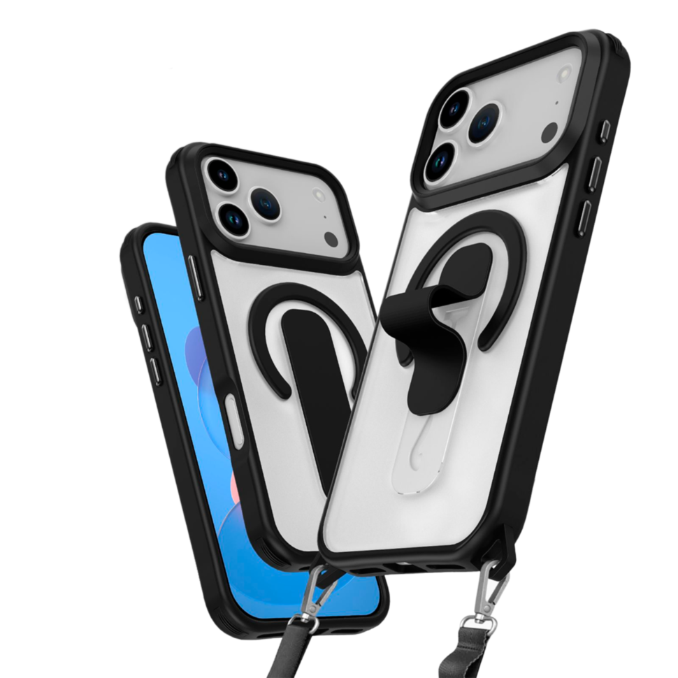 SkyArmor FLEX STAND Magsafe для iPhone 17 (6.3) 2025 черный (без шнурка)