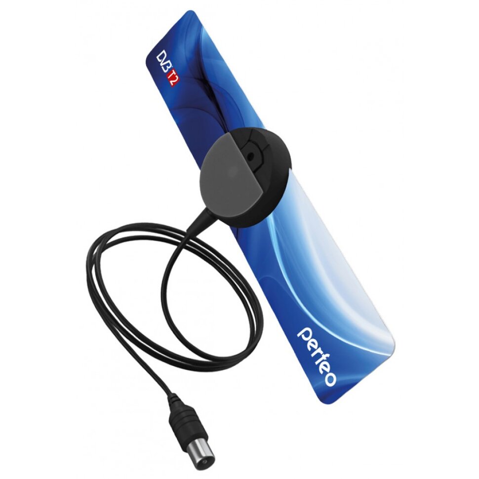 Антенна ТВ Perfeo FLAT+, активная, встр.усилитель, DVB-T2