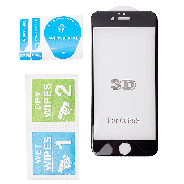 Стекло защитное 3D на дисплей iPhone 6 черное