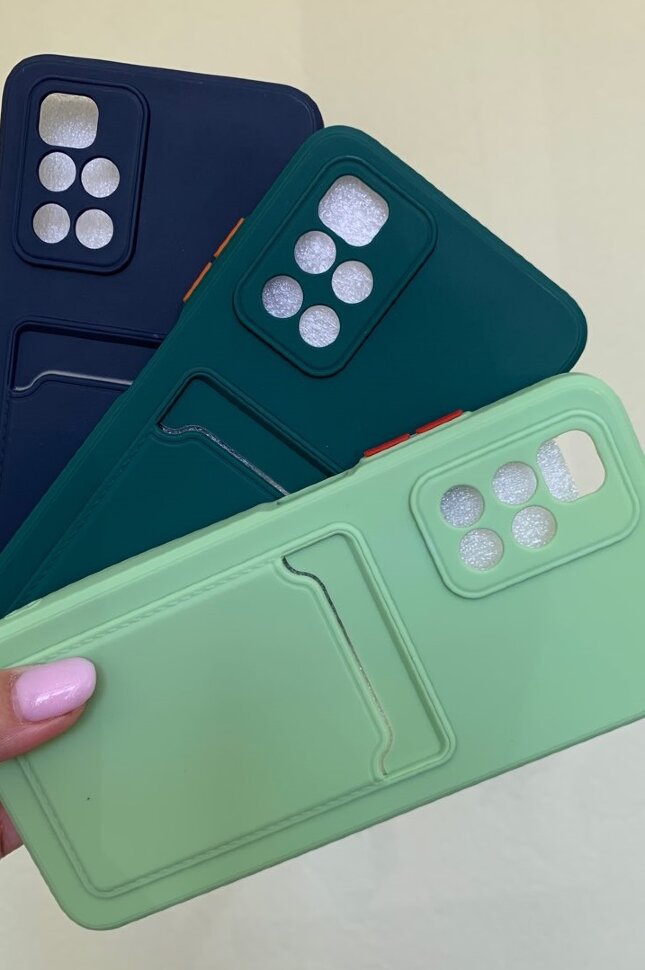 Накладка матовая с визитницей Samsung A035 Galaxy A03 хаки