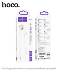 Гарнитура HOCO M115 Sagacious, кабель Lightning, белая