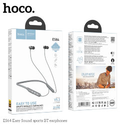Гарнитура HOCO ES64 Bluetooth, вакуумная, серая