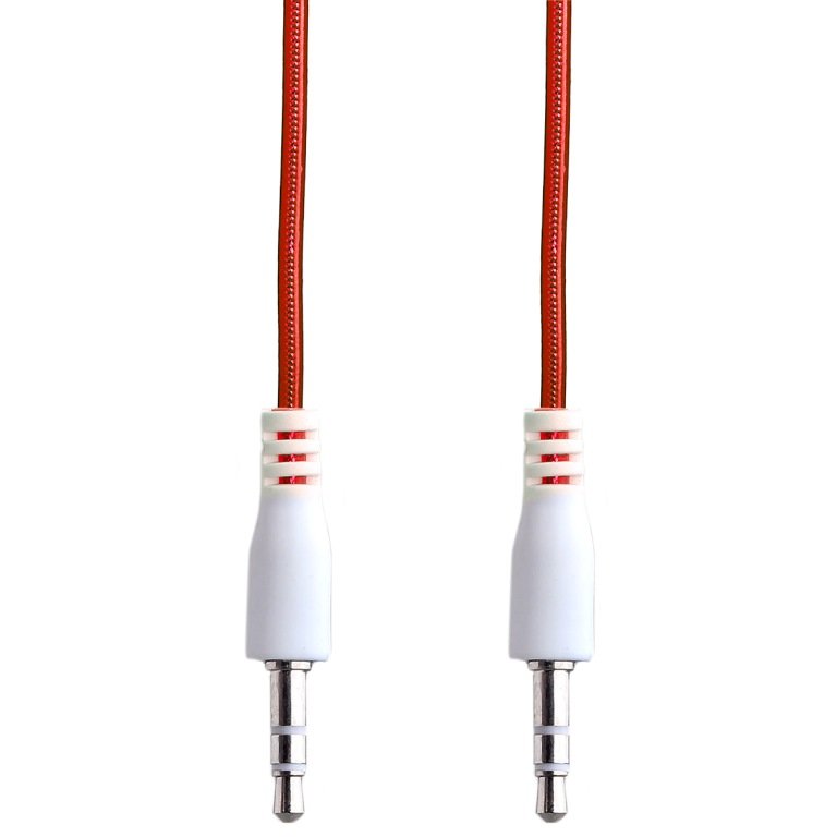 AUX кабель 3,5 * 3.5 силиконовый  красный