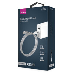 USB кабель на iPhone 5 Olmio MAGNET 2,1A белый