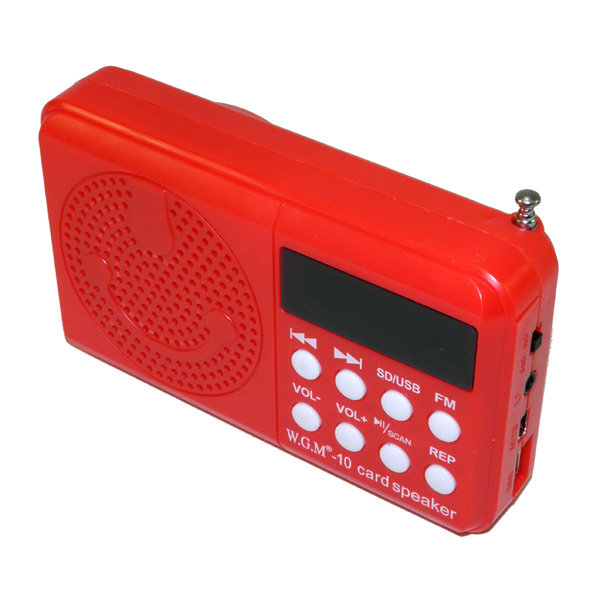 FM-проигрыватель SL-622 1 динамик (TF+FM+USB+дисплей) красный